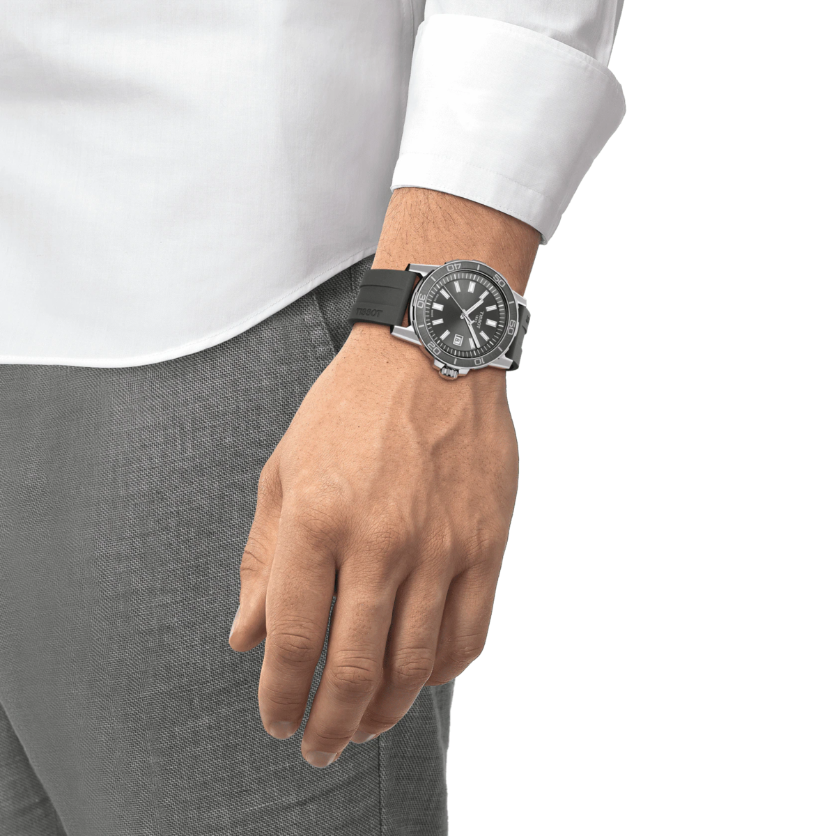 Tissot Supersport Grey Dial Stainless Steel Mens Quartz Watch T1256101708100