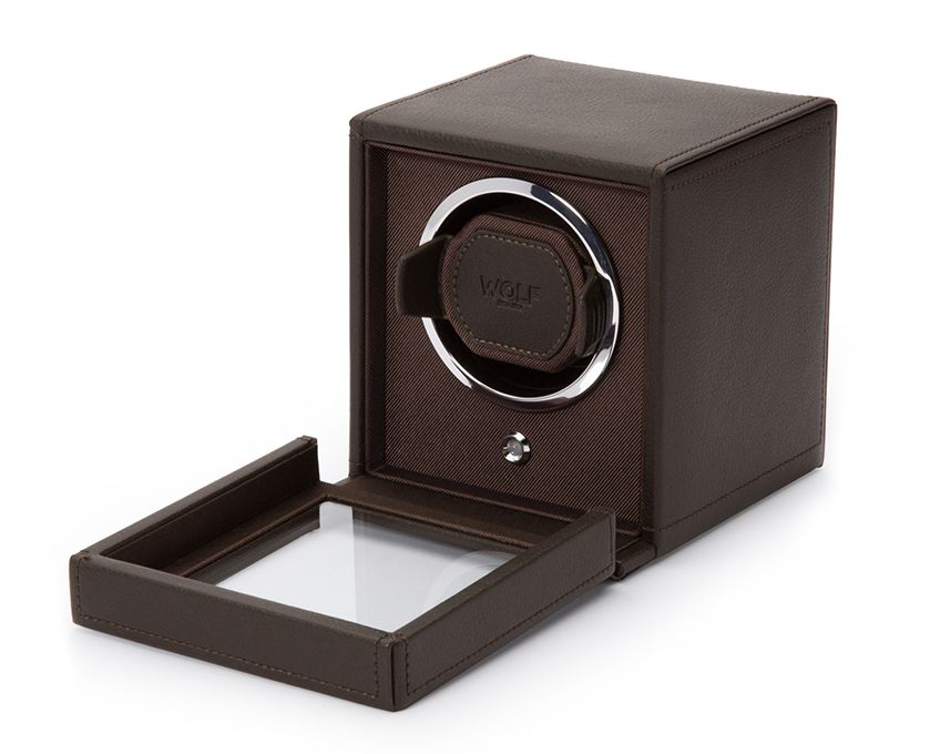 WOLF Brown Cub Single Winder with Cover Watch Winding Box 461106