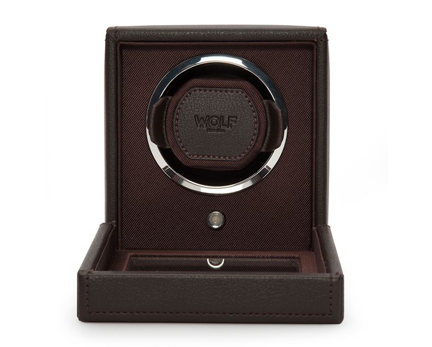WOLF Brown Cub Single Winder with Cover Watch Winding Box 461106