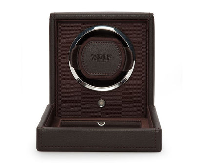 WOLF Brown Cub Single Winder with Cover Watch Winding Box 461106