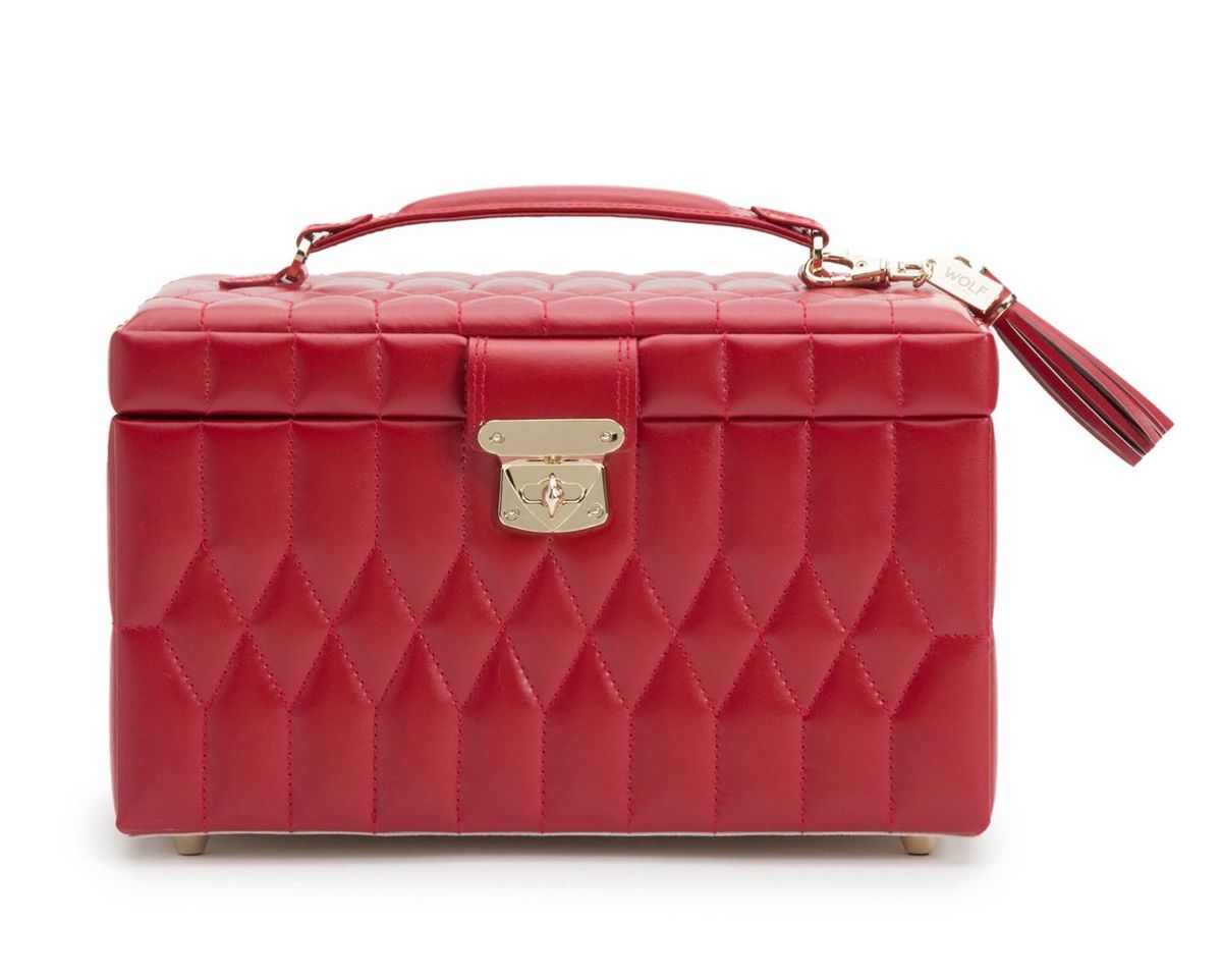 WOLF Caroline Red Medium Jewellery Box & Travel Case 329772