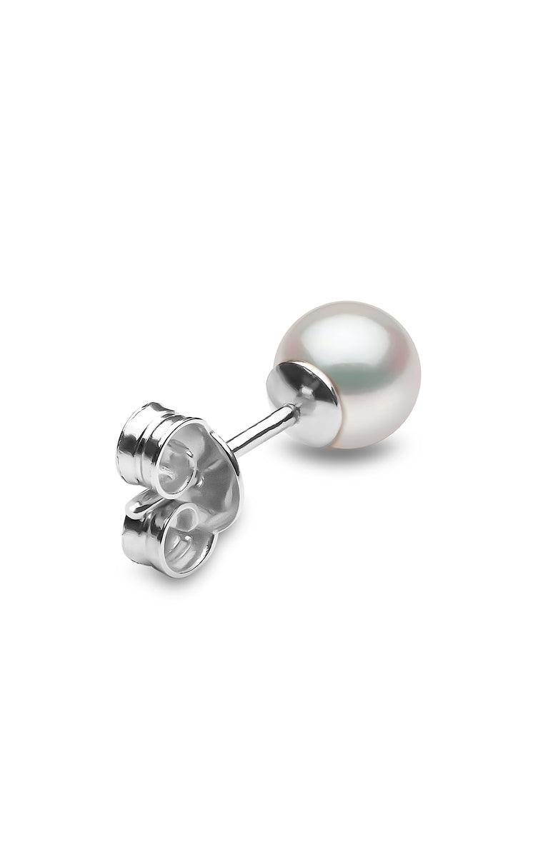YOKO London 18ct White Gold 5mm Cultured Japanese Akoya Pearl Stud Earrings