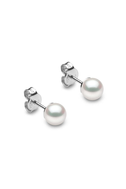 YOKO London 18ct White Gold 5mm Cultured Japanese Akoya Pearl Stud Earrings