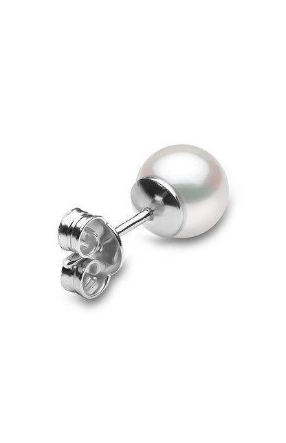 YOKO London 18ct White Gold 7mm Cultured Japanese Akoya Pearl Stud Earrings