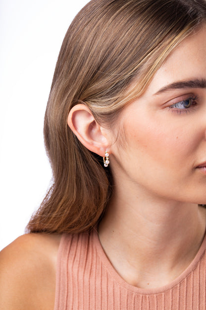 YOKO London Eclipse 18ct Gold, Pearl & Diamond Set Hoop Earrings