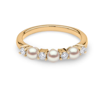 YOKO London Eclipse 18ct Gold, Pearl & Diamond Set Ring