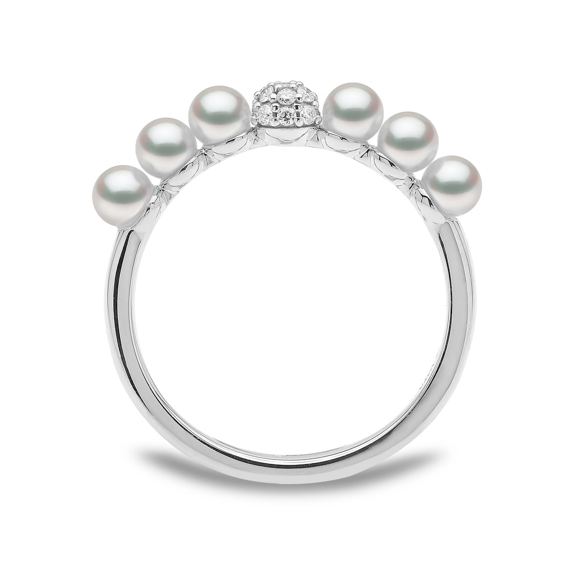 YOKO London Eclipse 18ct White Gold, Pearl & Diamond Set Ring