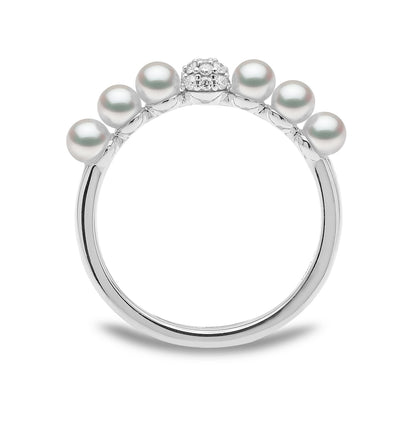 YOKO London Eclipse 18ct White Gold, Pearl & Diamond Set Ring