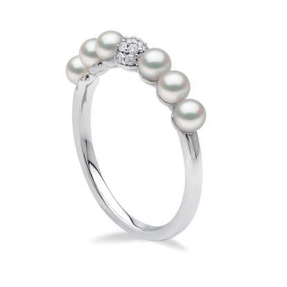 YOKO London Eclipse 18ct White Gold, Pearl & Diamond Set Ring