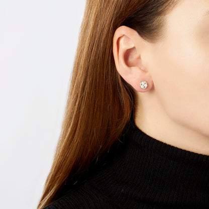 YOKO London Sleek 18ct Gold, Pearl & Diamond Set Stud Earrings