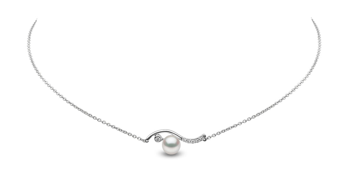 YOKO London Trend 18ct Gold, Pearl & Diamond Set Necklace