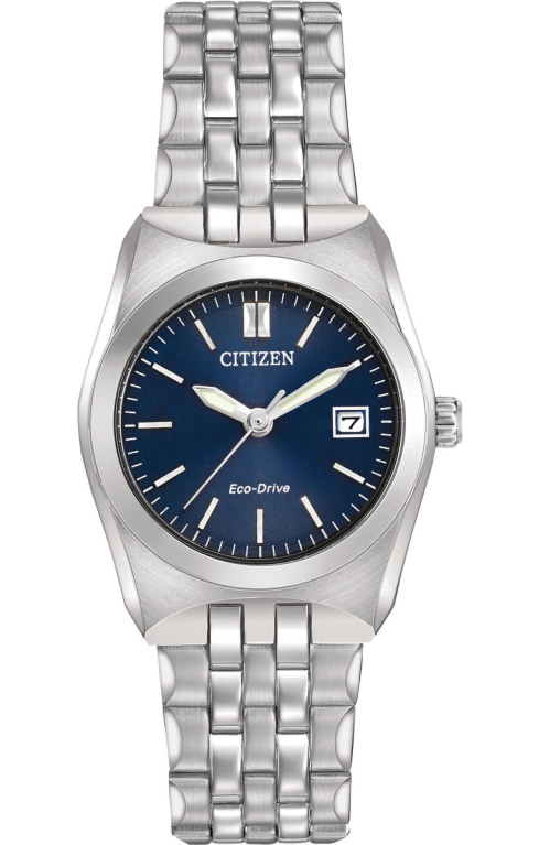 Citizen Eco-Drive Corso Blue Dial Stainless Steel Womens Watch EW2290-54L