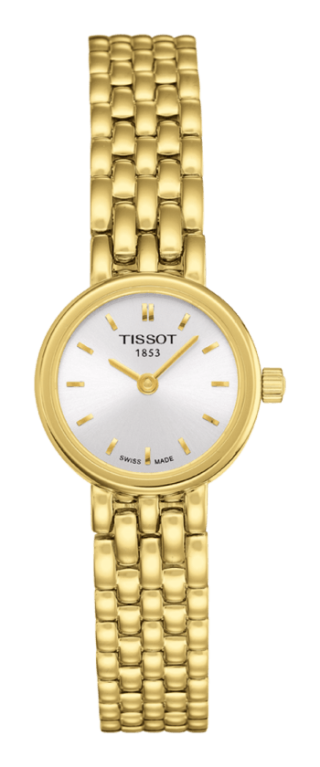 Tissot Lovely Round Silver Dial PVD Gold Plated Womens Quartz Watch T0580093303100
