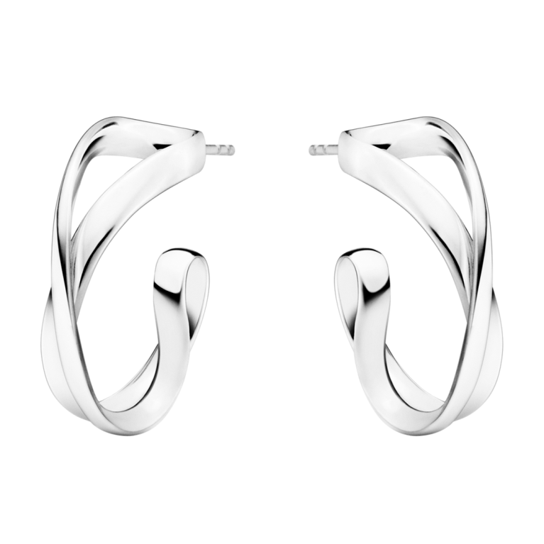 Georg Jensen INFINITY Sterling Silver Earhoops Earrings (small) 3539283