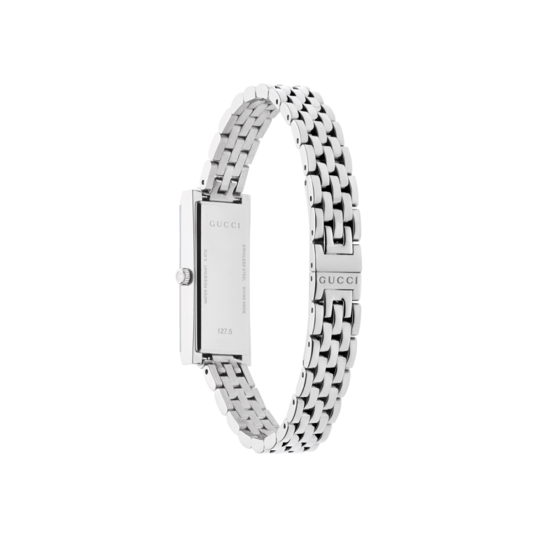 Gucci G-Frame Black Diamond Set Dial Stainless Steel Womens Quartz Watch YA127504