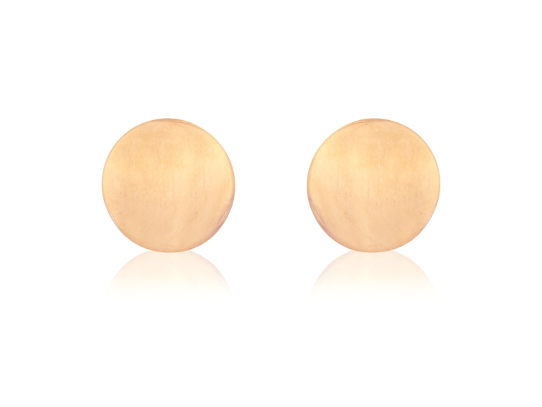 9ct Rose Gold Flat Round Stud Earrings