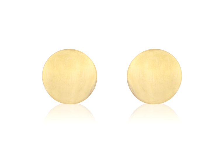 9ct Gold Flat Round Stud Earrings