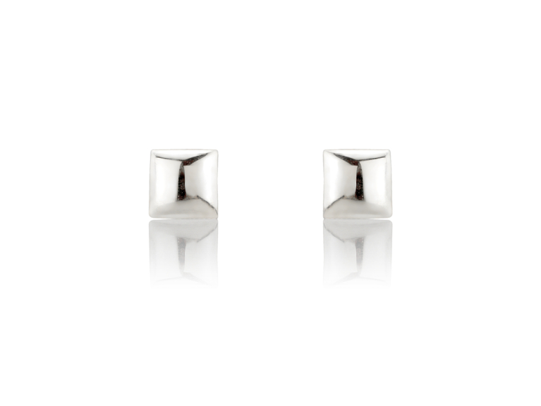 9ct White Gold 5mm Square Stud Earrings