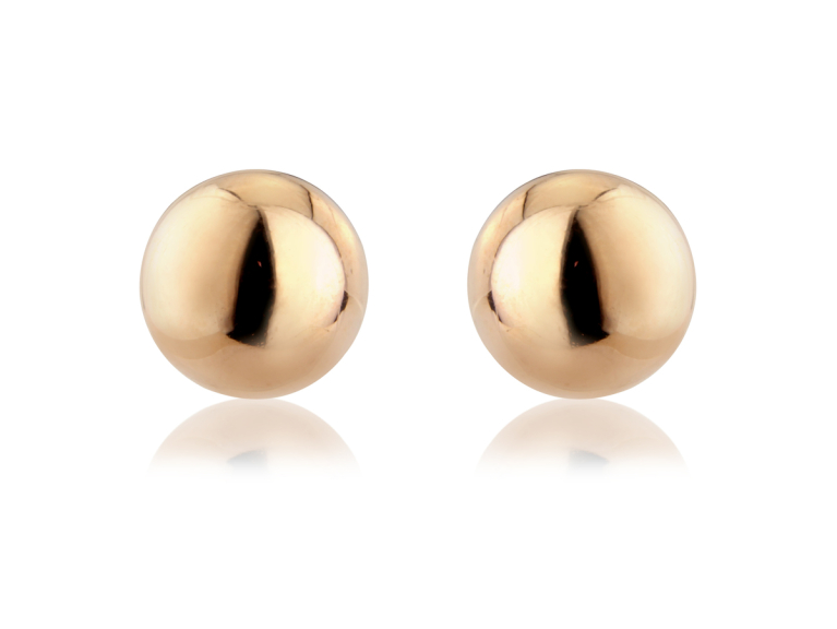 9ct Rose Gold Classic Ball Stud Earrings (10mm)