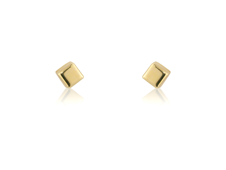 9ct Gold Small Cube Stud Earrings
