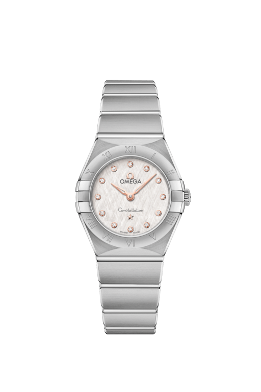 Omega Constellation Silver Diamond Set Dial Stainless Steel Womens Quartz Watch 25mm 13110256052001