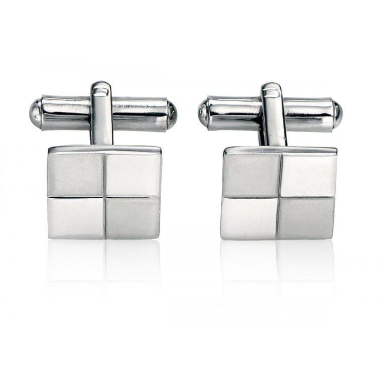 Fred Bennett Brushed & Polished Stainless Steel T-Bar Cufflinks