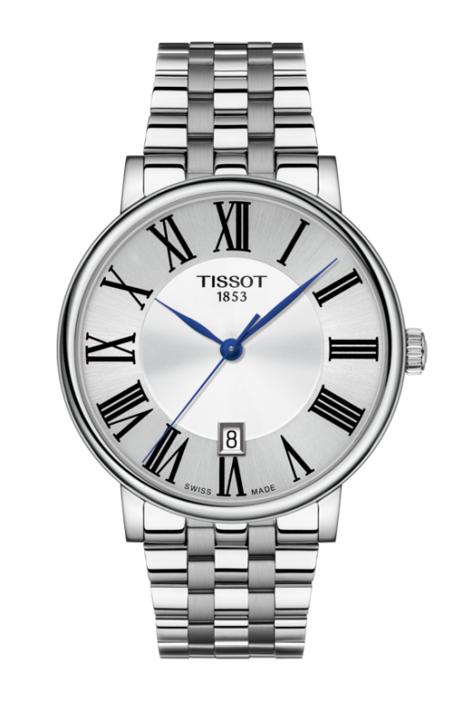Tissot Carson Premium Silver Dial Stainless Steel Mens Quartz Watch T1224101103300