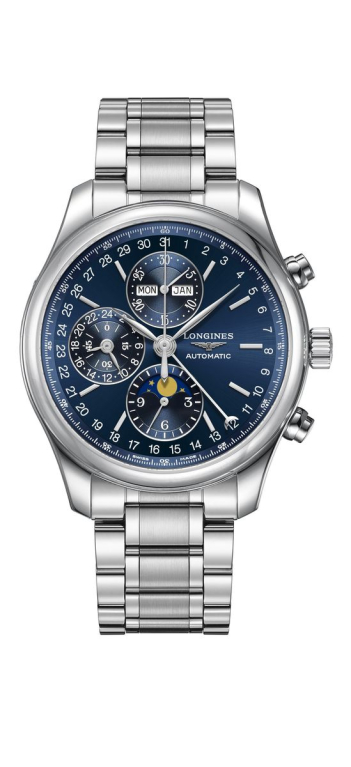 Longines Master Collection Blue Dial Moonphase Stainless Steel Mens Chronograph Watch L27734926