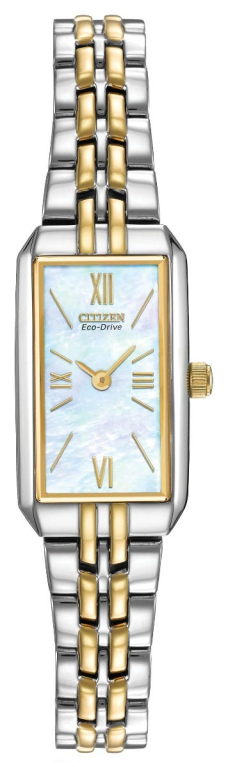 Citizen Eco-Drive Silhouette Mother of Pearl Dial Two Tone Womens Watch EG2694-59D
