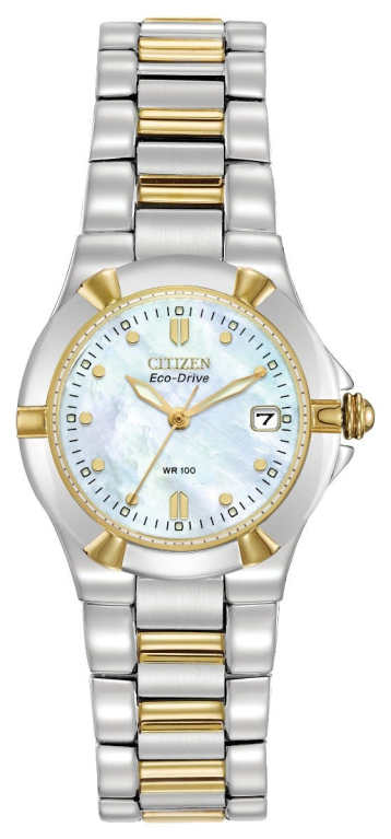 Citizen Eco-Drive Riva Mother of Pearl Dial Two Tone Womens Watch EW1534-57D