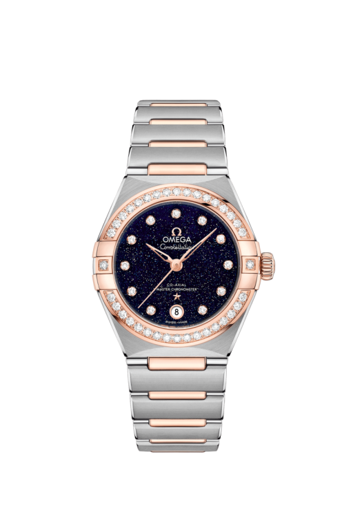 Omega Constellation Blue Dial Diamond Set Co-Axial Master Chronometer Two Tone Womens Watch 13125292053002