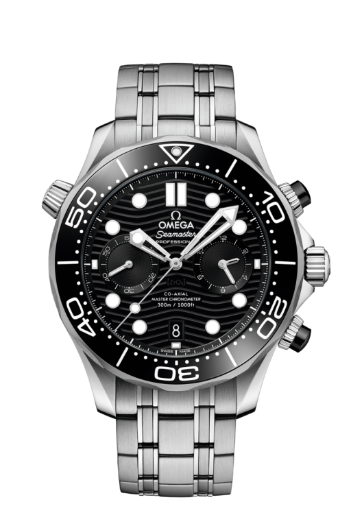 Omega Seamaster Diver 300M Co-Axial Master Chronometer Black Dial Stainless Steel Mens Chronograph Watch 21030445101001