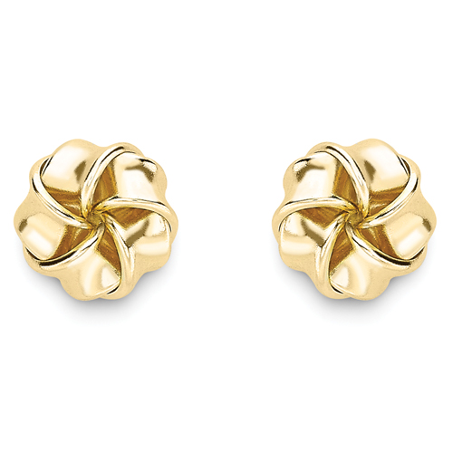 9ct Gold Polished Knot Stud Earrings