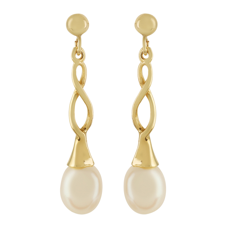 9ct Gold Cultured Freshwater Pearl Set Drop Earrings