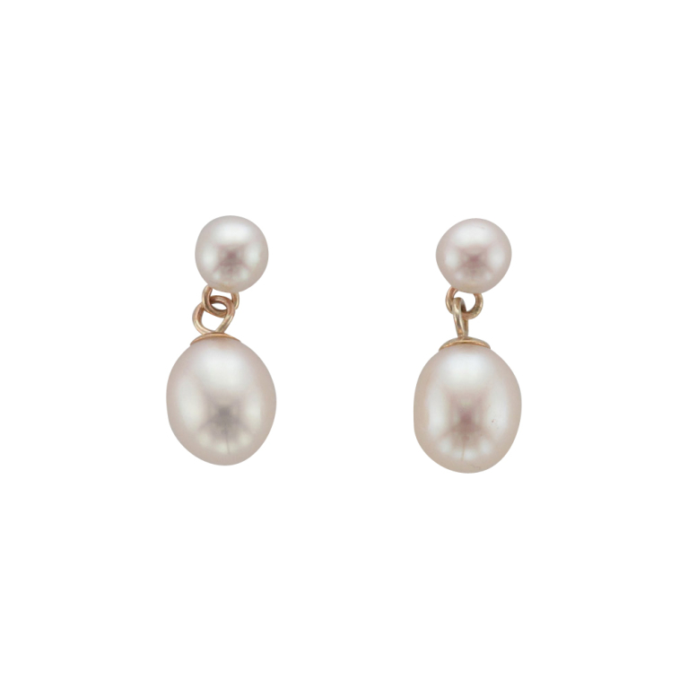 9ct Gold Cultured Freshwater Pearl Set Drop Earrings