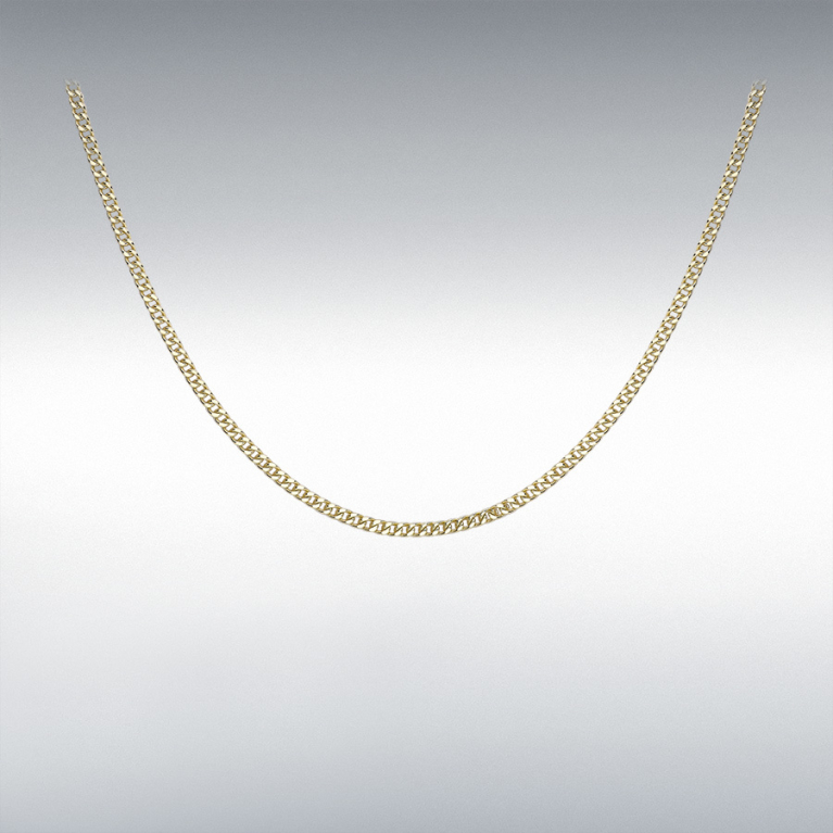 9ct Yellow Gold Square Spiga Link Chain 18" Necklace