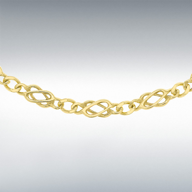 9ct Yellow Gold Celtic Link Chain 18" Necklace