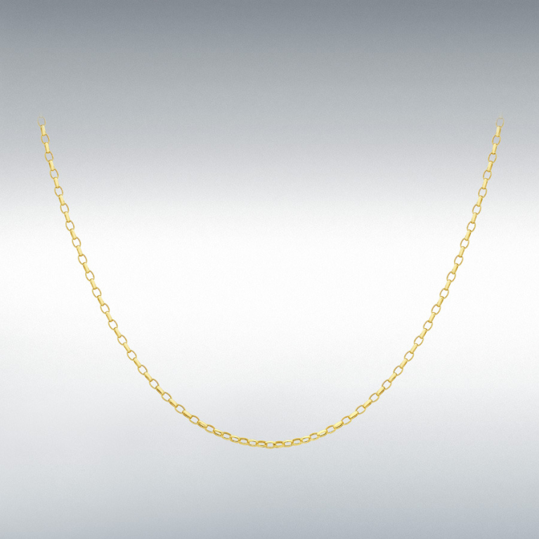 9ct Yellow Gold Hollow Belcher Chain Link 18" Necklace