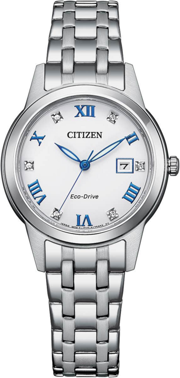 Citizen Eco-Drive Silhouette Crystal White Dial Stainless Steel Womens Watch FE1240-81A