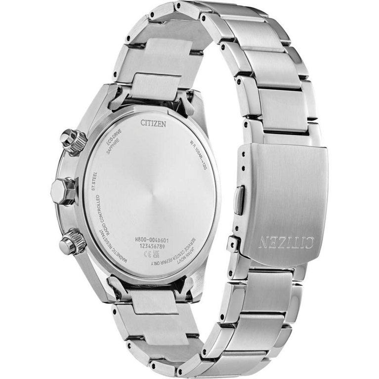 Citizen Eco-Drive World Time A-T Ice Blue Dial Stainless Steel Mens Radio Controlled Chronograph Watch AT8260-51M