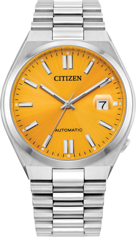 Citizen Tsuyosa Automatic Yellow Dial Stainless Steel Mens Watch NJ0150-56Z