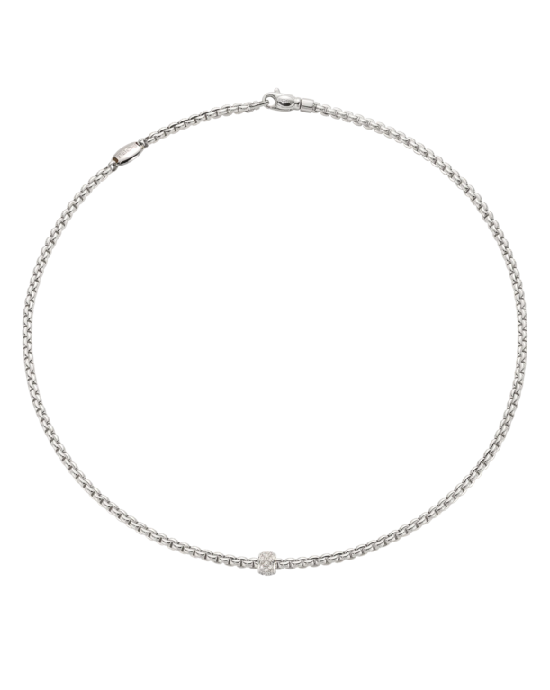FOPE Flex'it Eka 18ct White Gold & Diamond Necklace (50cm)