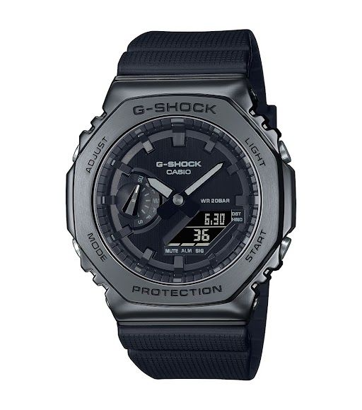 G-SHOCK 2100 Collection All Black Metal Cover Series Stainless Steel & Resin Quartz Watch GM-2100BB-1AER