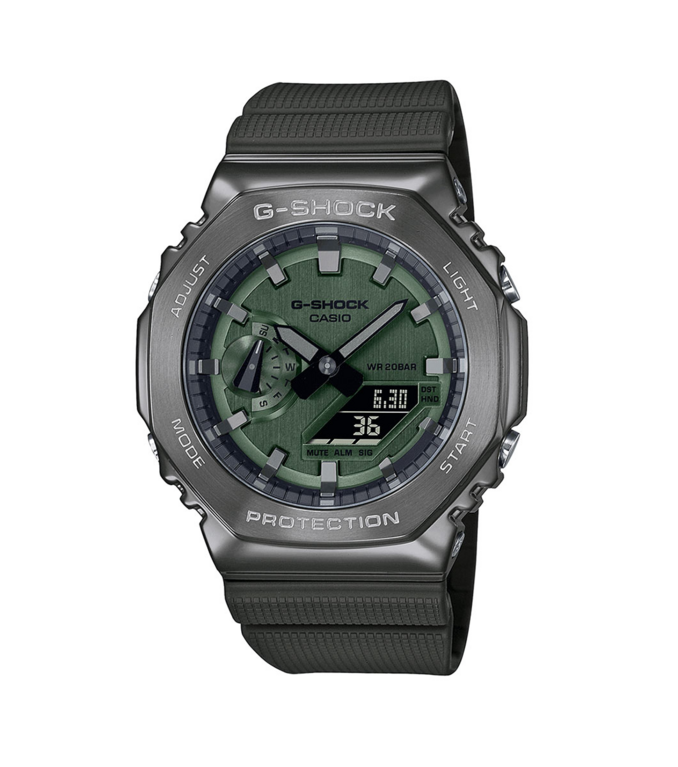 G-SHOCK 2100 Collection Green Stainless Steel & Resin Quartz Watch GM-2100B-3AER