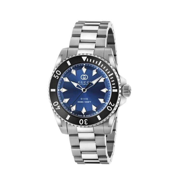 Gucci Dive Blue Dial Stainless Steel Mens Watch YA136362