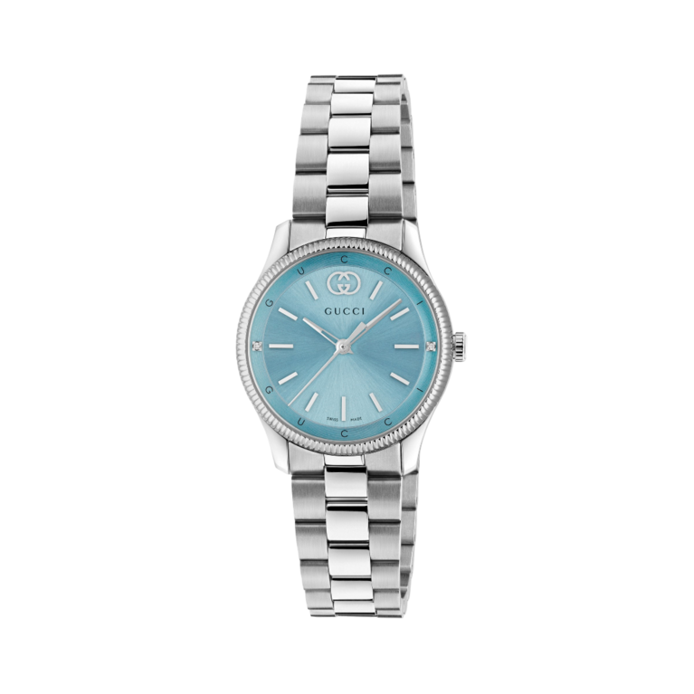 Gucci G-Timeless Blue Dial Stainless Steel Womens Quartz Watch YA1265068