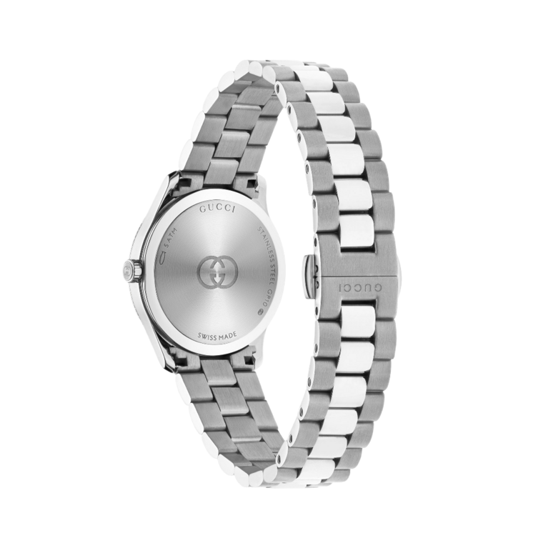 Gucci G-Timeless Burgundy Dial Stainless Steel Womens Quartz Watch YA1265069
