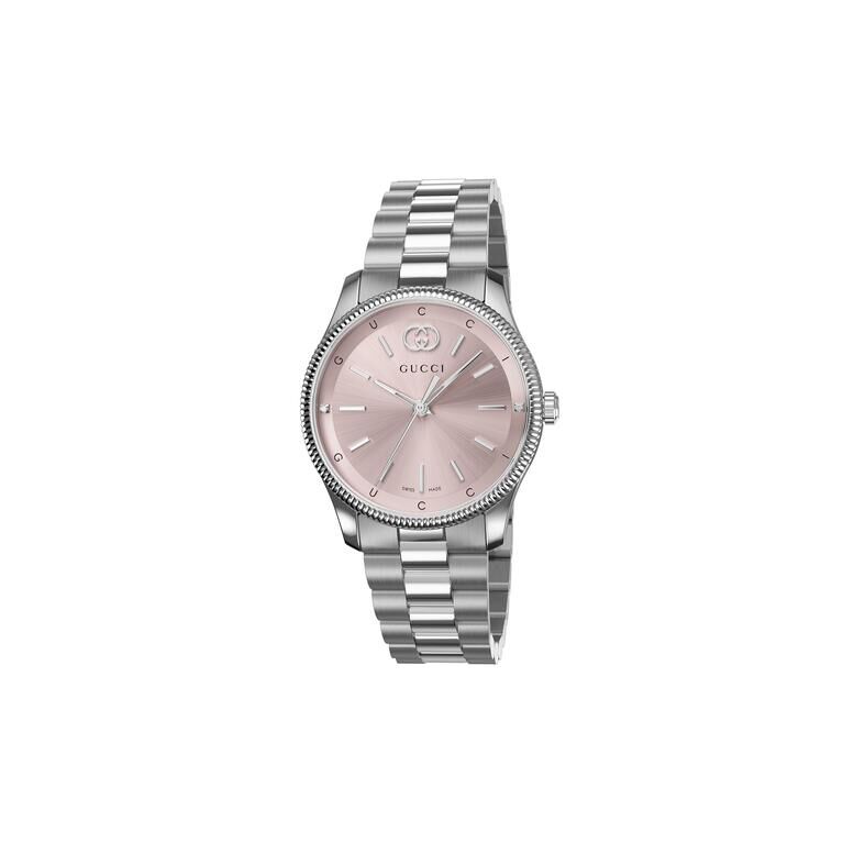 Gucci G-Timeless Pink Dial Stainless Steel Womens Quartz Watch YYA1265061