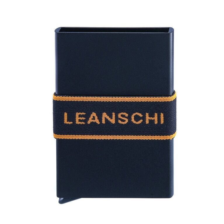 LEANSCHI Tech Wallet V2 Black & Orange Aluminium RFID Safe Credit Card Holder