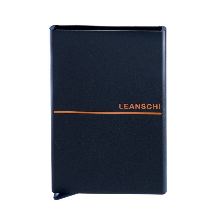 LEANSCHI Tech Wallet V2 Black & Orange Aluminium RFID Safe Credit Card Holder